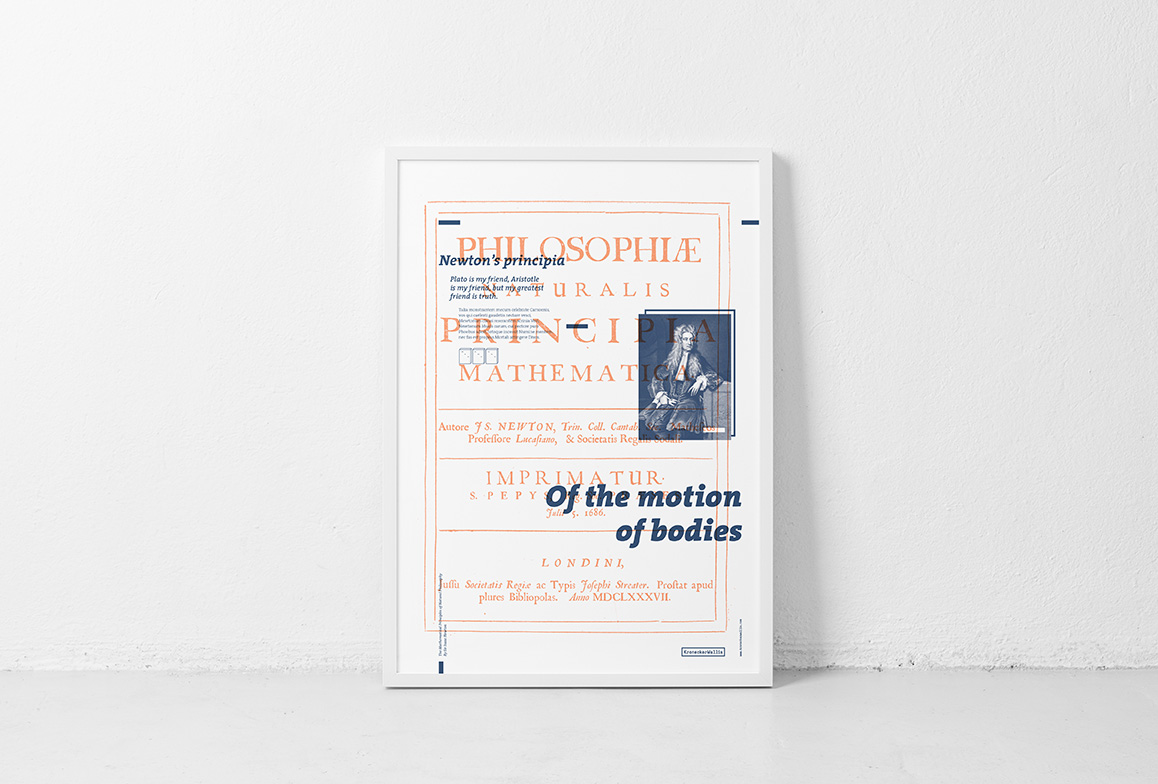 Isaac Newton Principia's book cover poster