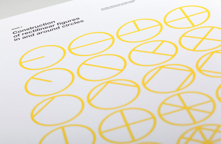 Book 04. Poster. Construction of rectilinear figures in and around circles. Euclid's Elements