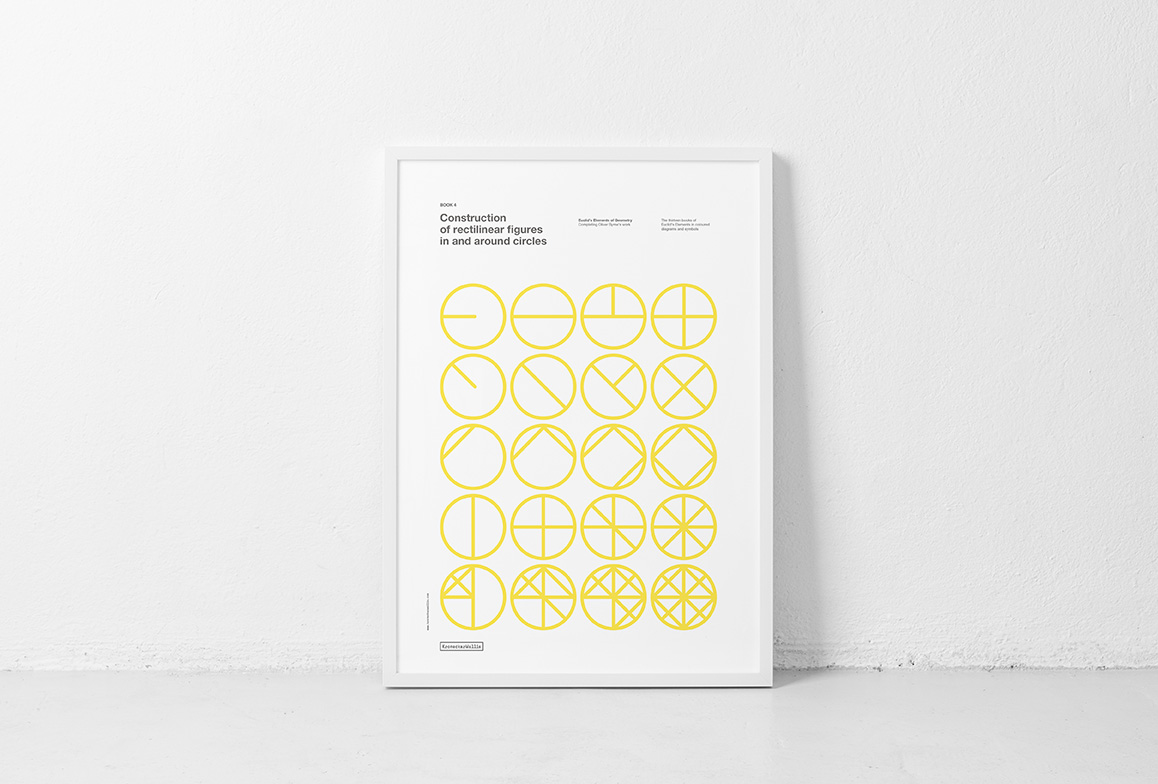 Book 4. Poster. Construction of rectilinear figures in and around circles. Euclid's Elements