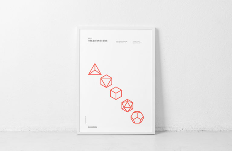 Book 13. Poster. The platonic solids. Euclid's Elements