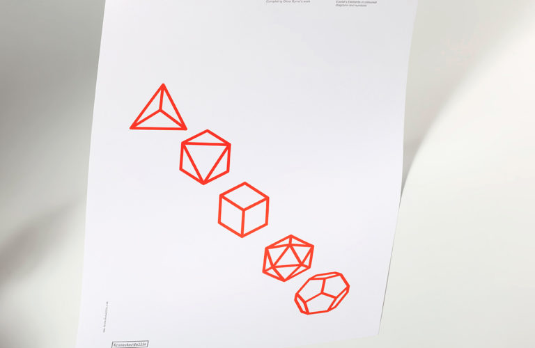 Book 13. Poster. The platonic solids. Euclid's Elements