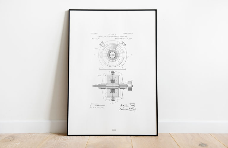 Tesla AC Generator Patent Poster