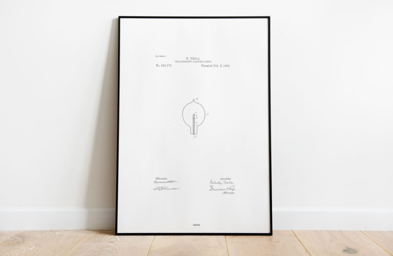 Electric light poster - Nikola Tesla patents